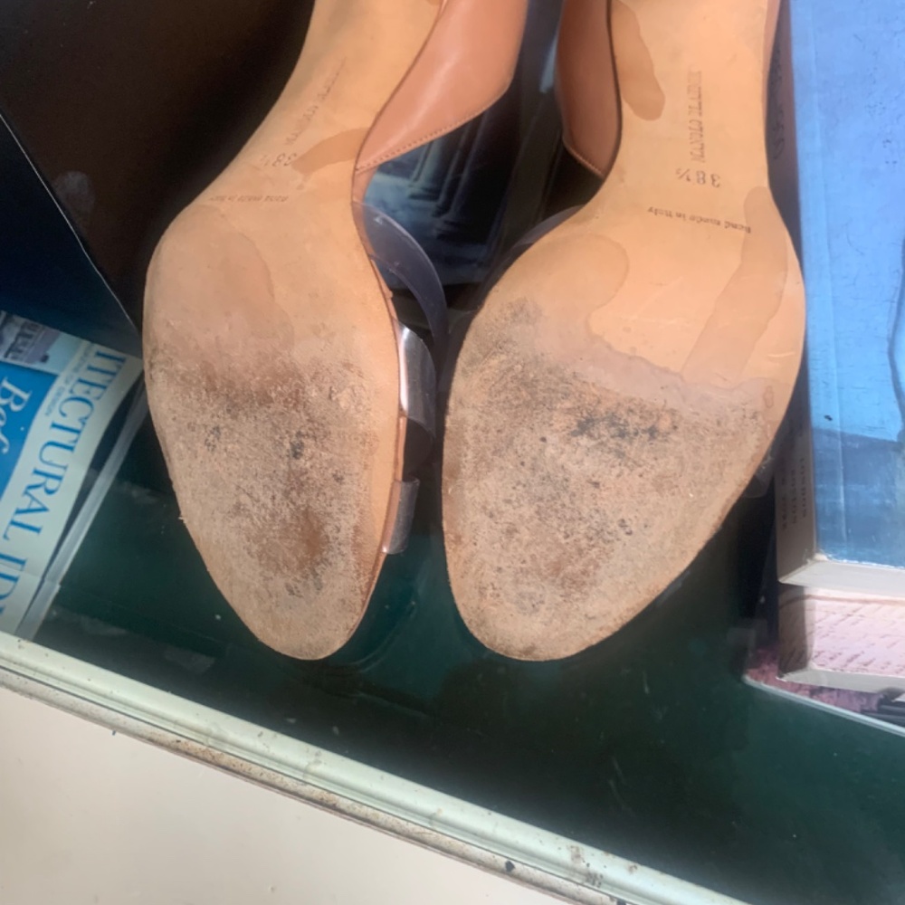 Manolo Blahnik Nude Heels with clear PVC straps - Picture 4 of 4